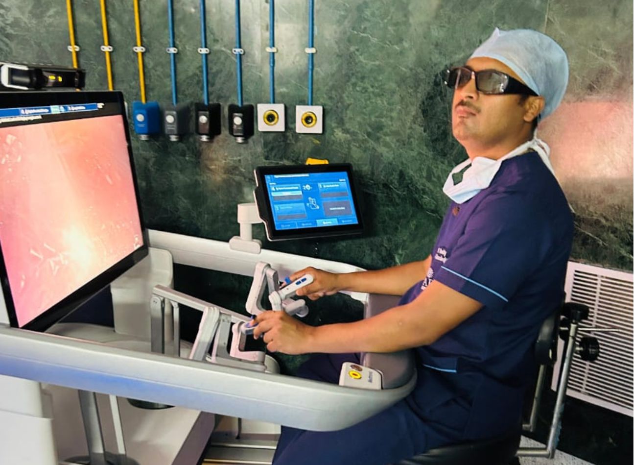 Healthcare professional providing treatment